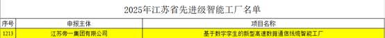 江苏亚洲国际游戏官网集团：智能制造与数字化转型再传捷报，，，，，连获江苏省先进级智能工厂、江苏省智能制造车间和五星级上云企业认定(图2)